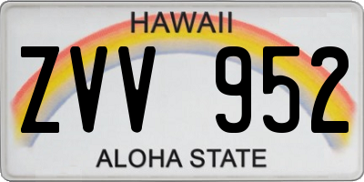 HI license plate ZVV952