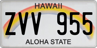 HI license plate ZVV955
