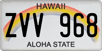 HI license plate ZVV968
