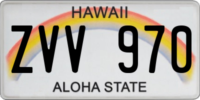 HI license plate ZVV970