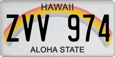 HI license plate ZVV974