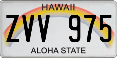 HI license plate ZVV975