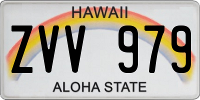 HI license plate ZVV979