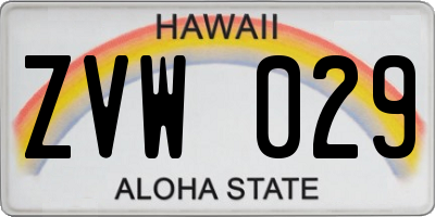 HI license plate ZVW029