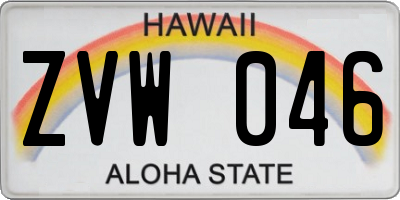 HI license plate ZVW046