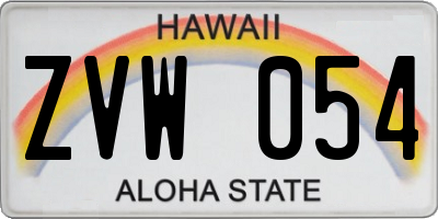 HI license plate ZVW054