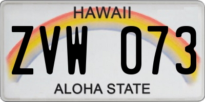 HI license plate ZVW073