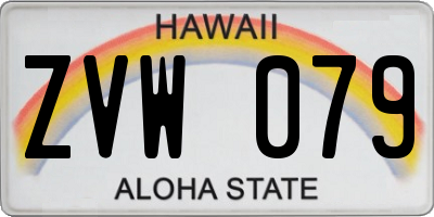 HI license plate ZVW079