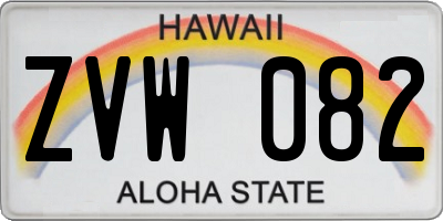 HI license plate ZVW082