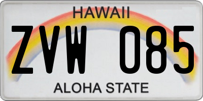 HI license plate ZVW085