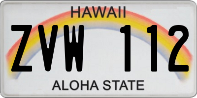 HI license plate ZVW112