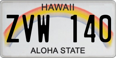 HI license plate ZVW140