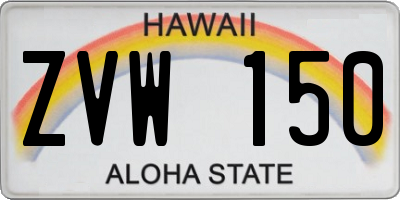 HI license plate ZVW150