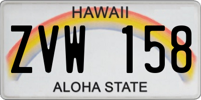 HI license plate ZVW158