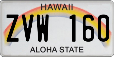 HI license plate ZVW160
