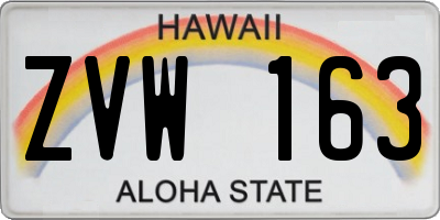 HI license plate ZVW163