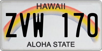 HI license plate ZVW170