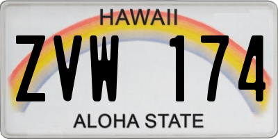 HI license plate ZVW174