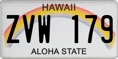 HI license plate ZVW179