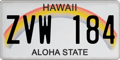 HI license plate ZVW184