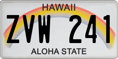 HI license plate ZVW241