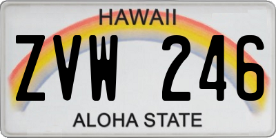 HI license plate ZVW246