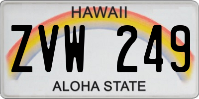 HI license plate ZVW249