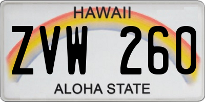 HI license plate ZVW260