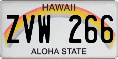 HI license plate ZVW266