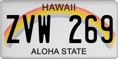 HI license plate ZVW269