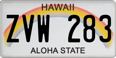 HI license plate ZVW283