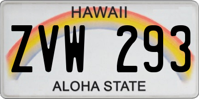 HI license plate ZVW293