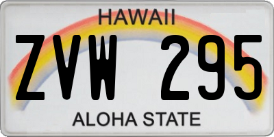 HI license plate ZVW295