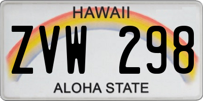 HI license plate ZVW298