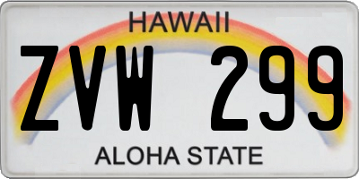 HI license plate ZVW299