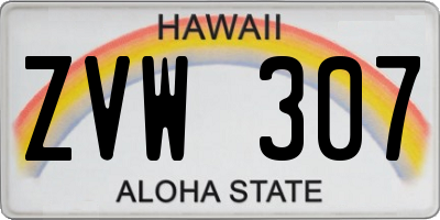 HI license plate ZVW307