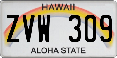 HI license plate ZVW309