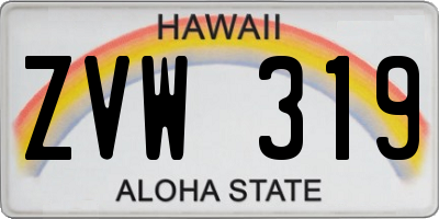 HI license plate ZVW319