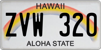 HI license plate ZVW320