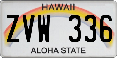 HI license plate ZVW336