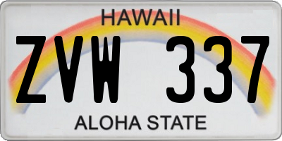 HI license plate ZVW337