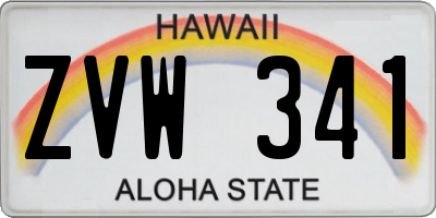 HI license plate ZVW341