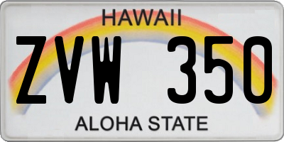HI license plate ZVW350