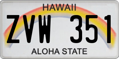 HI license plate ZVW351