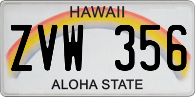 HI license plate ZVW356