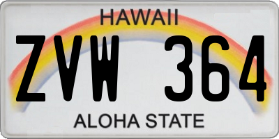 HI license plate ZVW364