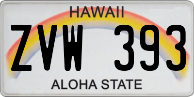 HI license plate ZVW393