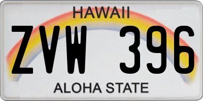 HI license plate ZVW396