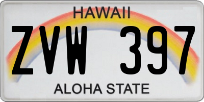 HI license plate ZVW397