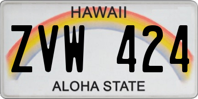 HI license plate ZVW424